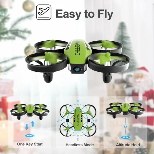 Vista 3 de Cheerwing CW10 Mini Dron, WiFi FPV Drone con cámara, RC Drone Toy con Auto Hovering, Control de voz