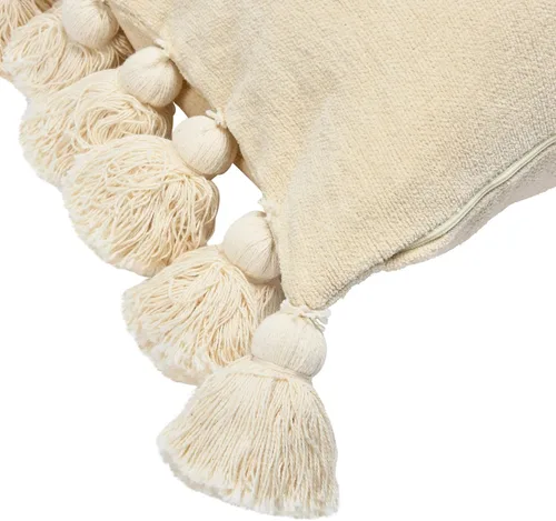 Vista 6 de Main + Mesa Almohada lumbar con borlas de chenilla de algodón, color crema (EC0978)