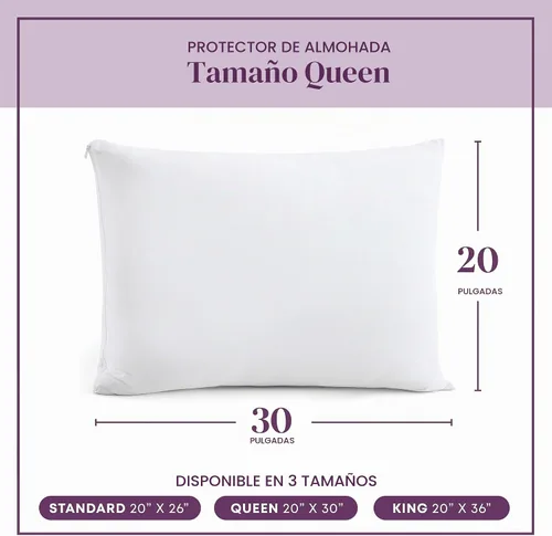 Vista 6 de CirclesHome Protectores de almohada Queen con cremallera, paquete de 4 fundas de almohada 100% algodón transpirables, protegen las almohadas de la 1