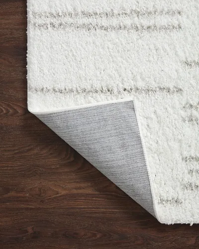 Vista 7 de Loloi Bliss Shag Alfombra de área blanca/gris de 9'-3" x 13