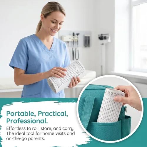 Vista 6 de iplusmile Tapete de medición de altura para bebés, tabla de altura de infantómetro para recién nacidos, niños pequeños y bebés, tabla de crecimiento