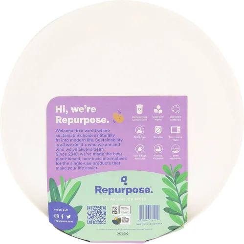 Vista 2 de Reutilizable, platos de bagazo compostable de 9 pulgadas, 44