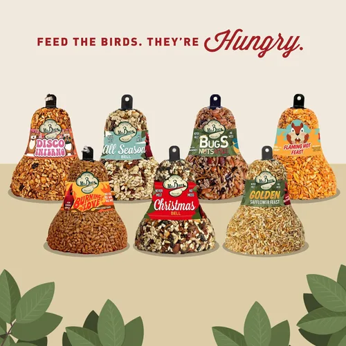 Vista 7 de Mr. Bird Campana de semillas de aves de frutas y nueces para todas las estaciones, paquete de 2, 14 libras