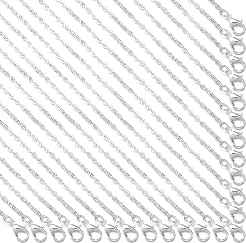 Vista 7 de Forise Paquete de 24 cadenas de collar a granel de 0.079 pulgadas de aleación de bronce antiguo para fabricación de joyas de 18 pulgadas