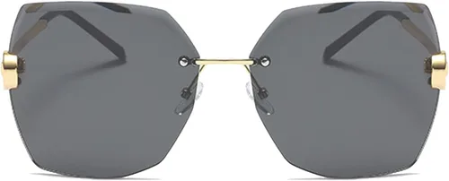 Vista 2 de MYSNKU Gafas de sol grandes sin marco para mujer, populares protección UV, gafas cuadradas para mujer