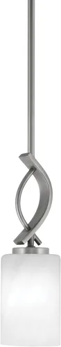 Vista 59 de Toltec Lighting Cavella Stem Colgado Mini colgante, acabado grafito, vidrio de muselina blanca de 4 pulgadas