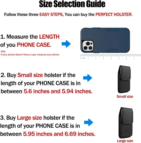 Vista 5 de Fundas pequeñas para teléfono celular, bolsa vertical de nailon para hombre compatible con Apple iPhone 17 16 15 14 13 12 11 Pro XR XS X/Samsung