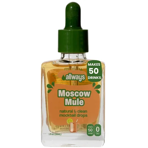 Vista 25 de Allways Drops Potenciador de agua natural de cereza negra Sin azúcar, cero calorías, fruta de monje endulzada Botella de vidrio para hidratación