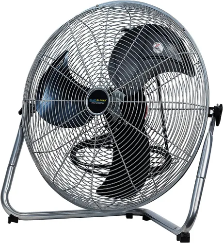 Vista 6 de Soplador azul de 20 pulgadas de alta velocidad 4600 CFM, 3 velocidades, inclinación ajustable, ventilador de piso industrial