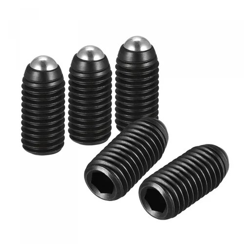 Vista 15 de uxcell Tornillos de fijación de punto de bola, 5pcs M10 x 0.472 in de acero de alto carbono Métrico Spring Hex Socket Grub Tornillo