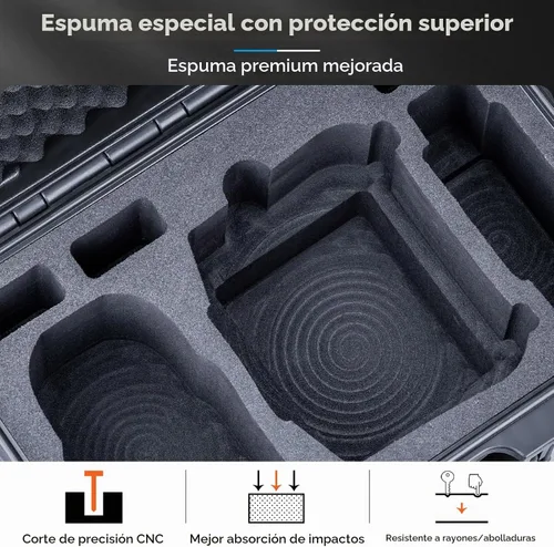 Vista 4 de Lykus Titan MM510 - Carcasa rígida impermeable para DJI Mini 5 Pro y RC2