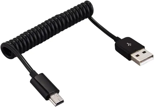 Vista 10 de Cable de expansión USB 2.0 en espiral de 10 a 105 pulgadas, tipo A macho a mini B, cable USB largo en espiral estándar, flexible, largo