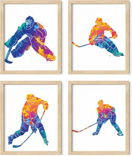 Vista 8 de Summit Designs Póster de hockey para niños, regalos de hockey, decoraciones de cumpleaños de hockey, decoraciones de fiesta de hockey, decoración