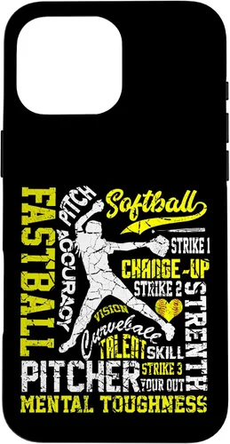 Vista 19 de Distressed Look Softball Pitcher Best Traits for Teen Girls Case for iPhone 17