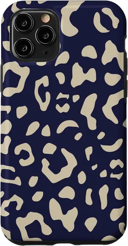 Vista 10 de Funda con estampado de leopardo azul marino beige para iPhone 15