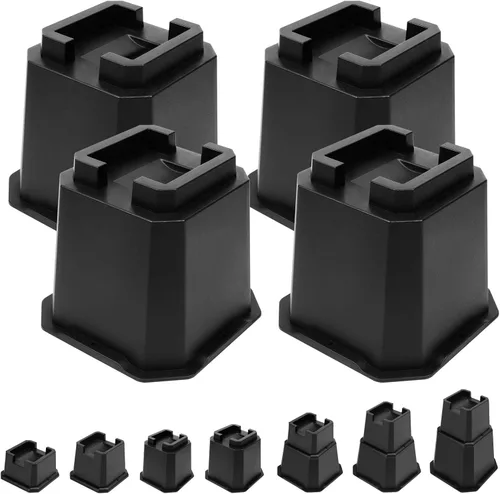 Vista 21 de Elevadores de Cama Shouwuhho de 2 Pulgadas, Elevadores de Muebles con Alturas de 2 3 4 5 6 7 8 Pulgadas de Alta Resistencia, Elevadores de Cama