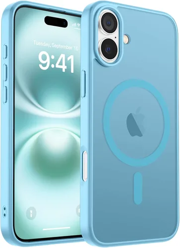 Vista 366 de zapica Funda magnética para iPhone Air, con protector de pantalla de vidrio templado, compatible con MagSafe, translúcida mate, a prueba de golpes