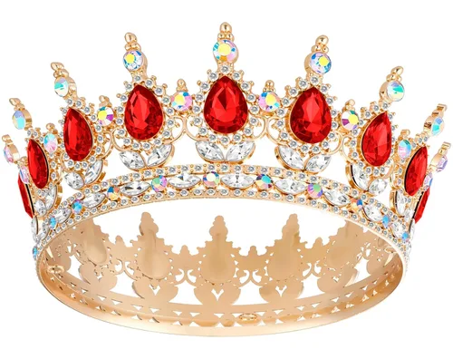 Vista 9 de Corona para mujer, tiara de corona de reina para fiestas navideñas, aleación