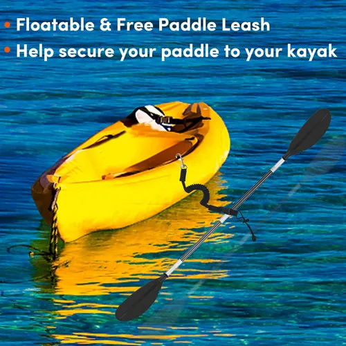 Vista 4 de Remo de kayak, 88 pulgadas, 4 piezas de remos para kayak, flotador de eje de aleación de aluminio resistente, ligero, desmontable, ajustable
