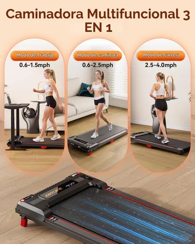 Vista 5 de Walking Pad, Anylife Incline Walking Pads Under Desk 330lb Capacity, 2.5HP Portable Treadmills for Home, Compact Treadmill Small Running Pad with