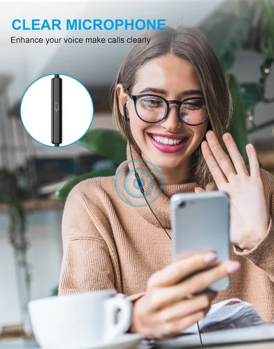 Vista 5 de Auriculares con cable, paquete de 2 audífonos de 3.5mm con micrófono, llamada clara, control de volumen estéreo HiFi, para iPhone, iPad, Samsung