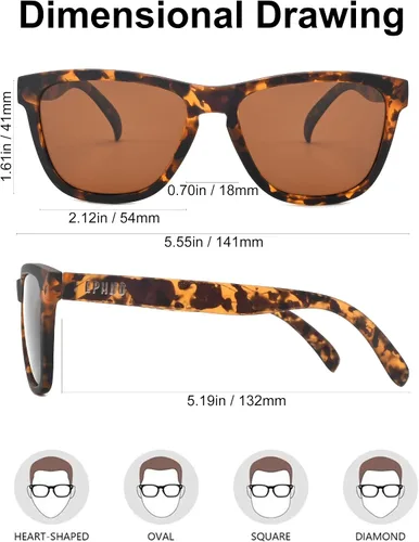 Vista 3 de EPHIU Lentes de sol deportivos polarizados para hombres y mujeres, lentes de espejo para correr, senderismo, ciclismo