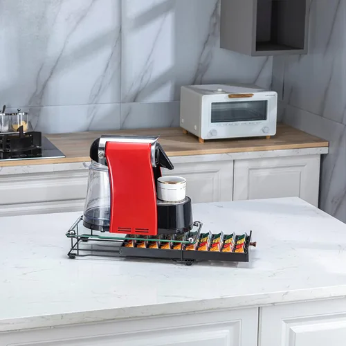 Vista 6 de ZCDCP Soporte para cápsulas de café, soporte para cápsulas originales de Nespresso, cajón de almacenamiento de cápsulas de café con parte superior