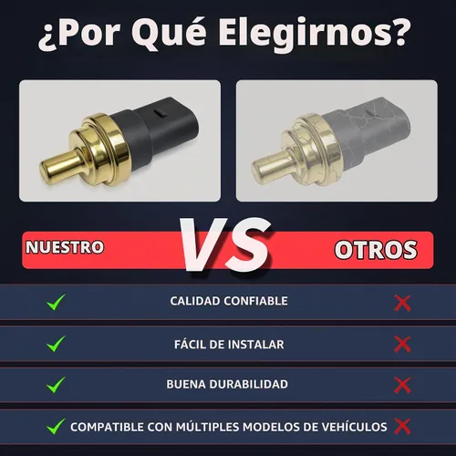Vista 7 de 06A919501A Sensor de temperatura del refrigerante Sensores de interruptor del motor con 1 abrazaderas compatibles con Audi A3 A4 A6 Q7 S5 S6 TT