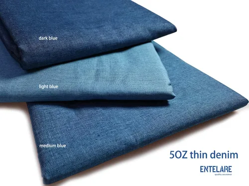 Vista 2 de Tela de mezclilla de algodón de 5 oz para coser 55 pulgadas de ancho Entelare (azul profundo 1 yarda)