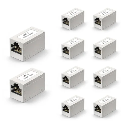 Vista 10 de VCELINK Acoplador blindado RJ45, extensor Ethernet CAT6, paquete de 2 Soporte PoE CAT6/CAT5E/CAT5 Extensor de cable Ethernet Extensor hembra a