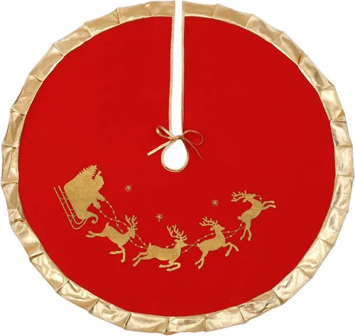 Vista 2 de Sattiyrch Falda de árbol de Navidad de piel sintética blanca de 36 pulgadas, cubierta de base de árbol de felpa suave para árbol de 4 a 5.5 pies