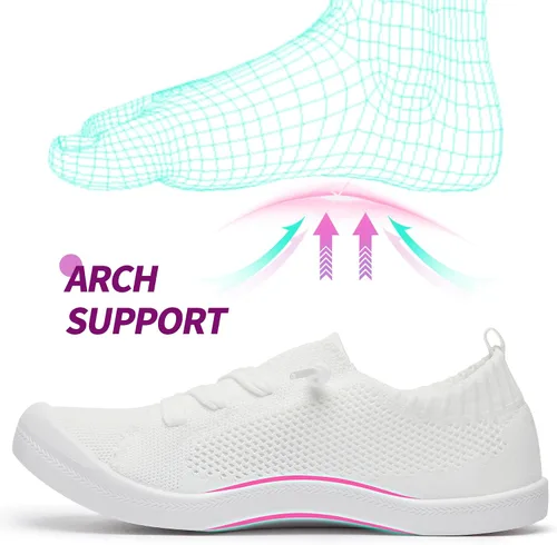 Vista 2 de ALTOCIS Women's Knit Slip On Sneakers Ladies Elastic LowTopFlats Lightweight Breathe Mesh Fashion Sneakers Cute Flying Woven Loafers