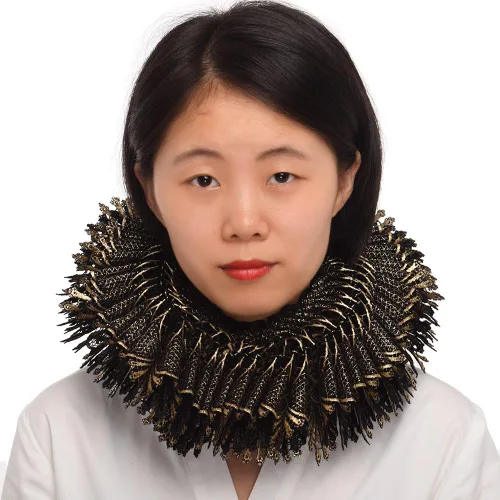 Vista 3 de BLESSUME Collar con volantes y cuello isabelino renacentista, regalo de cosplay