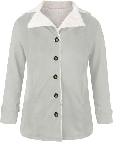 Vista 3 de Abrigos de invierno para mujer, chaqueta con forro de sherpa, ropa de otoño a la moda cálida para mujer