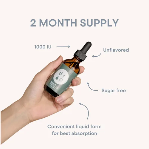 Vista 7 de Drop Vitamina D3 + K2 gotas líquidas, 1000 UI Vegan D3 de liquen, 45 mcg K2 (MK-4 y MK-7), con aceite de coco MCT orgánico, apoyo óseo e