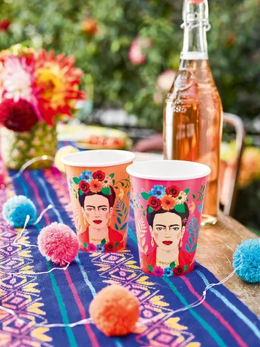 Vista 5 de Fiesta - Mantel de papel desechable con temática mexicana para barbacoas, colorido mantel para fiestas de cumpleaños, cinco de mayo, eventos