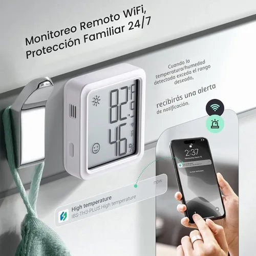 Vista 6 de INKBIRD Higrómetro WiFi IBS-TH3-PLUS Sensor de humedad de temperatura con pantalla