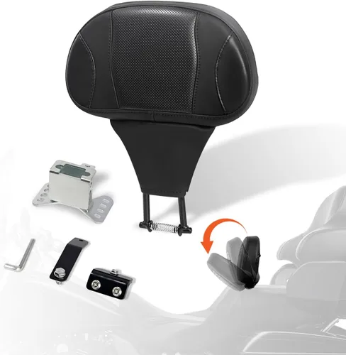 Vista 10 de FOVPLUE Respaldo Ajustable para Pasajero, Almohadilla Desmontable para Respaldo del Conductor Enchufable con Kit de Montaje para Harley Touring
