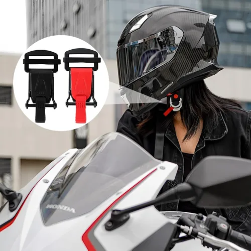 Vista 6 de Paquete de 2 hebillas de liberación rápida para casco, clip de correa de barbilla de liberación rápida para casco de motocicleta, doble anillo en D