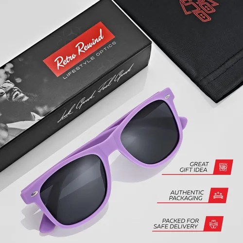 Vista 5 de Retro Rewind - Gafas de sol polarizadas para hombre y mujer, protección UV, gafas de sol clásicas