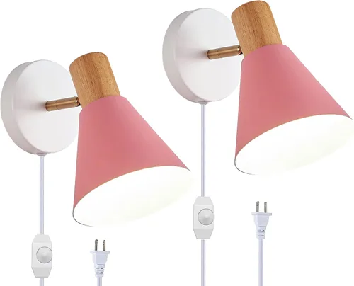 Vista 13 de ClanKin Apliques de pared con interruptor de perilla, lámpara de pared ajustable negra para dormitorio industrial, iluminación de fregadero de baño