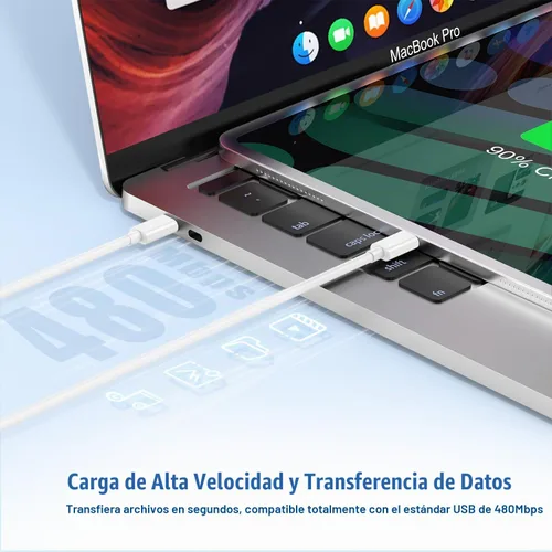 Vista 5 de Cable de carga rápida USB C a C, paquete de 3 [3 pies + 6 pies + 10 pies] cable de carga tipo C a C largo para Apple iPhone 17 Pro Max/17 Pro/16