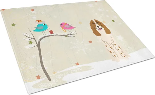 Vista 57 de Caroline's Treasures BB2513LCB - Tabla de cortar de vidrio con texto en inglés "Christmas Presents between Friends" Airedale Terrier - Tabla