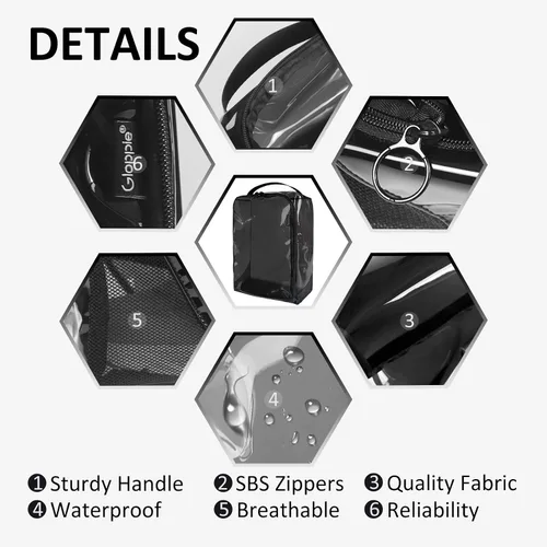 Vista 6 de Gloppie Bolsas para zapatos de viaje, bolsa de almacenamiento grande portátil para zapatos para hombres y mujeres, organizador de zapatos, cubos