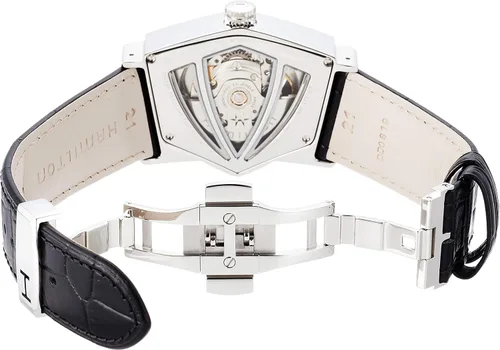 Vista 4 de Hamilton Reloj de hombre con forma de escudo automático de corazón abierto Ventura H24515732, Negro