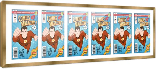 Vista 69 de Poster Palooza Marco de cómic con paspartú para 1 cómic de la Edad de Bronce publicado entre 1970 y 1985, marco de cómic negro para cómic de 7.25 x