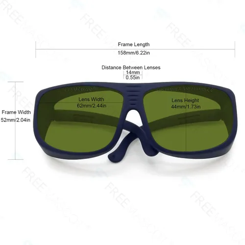 Vista 3 de FreeMascot Gafas de seguridad láser profesionales OD 8+ 190nm-450nm/800nm-1100nm de longitud de onda para luz láser típica de 405 nm, 445 nm, 808