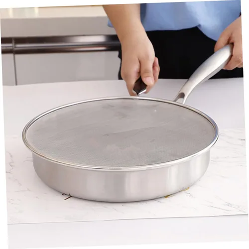 Vista 5 de SHOWERORO Protector contra salpicaduras de malla de aceite, protector contra salpicaduras de malla para freír, mango de tapa de olla, cubierta