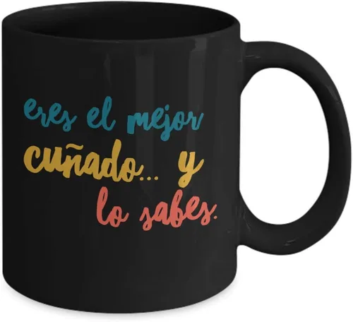 Vista 2 de Regalo para cunado Taza de Cafe para hermana Perfecto regalo para graduados, profesionales y estudiantes Vaso con afirmaciones positivas, Negro