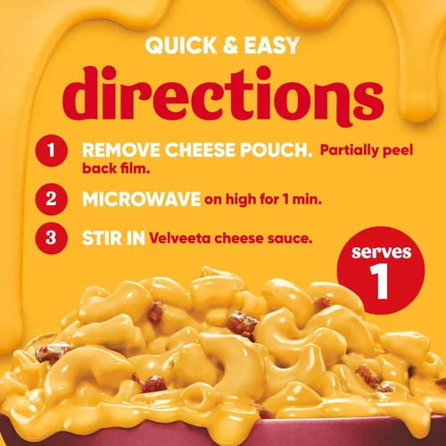 Vista 6 de Velveeta Cheesy Bowls - Comida para microondas con tocino y queso, bandeja de 9 onzas